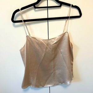 Babaton silk camisole in champagne, size M